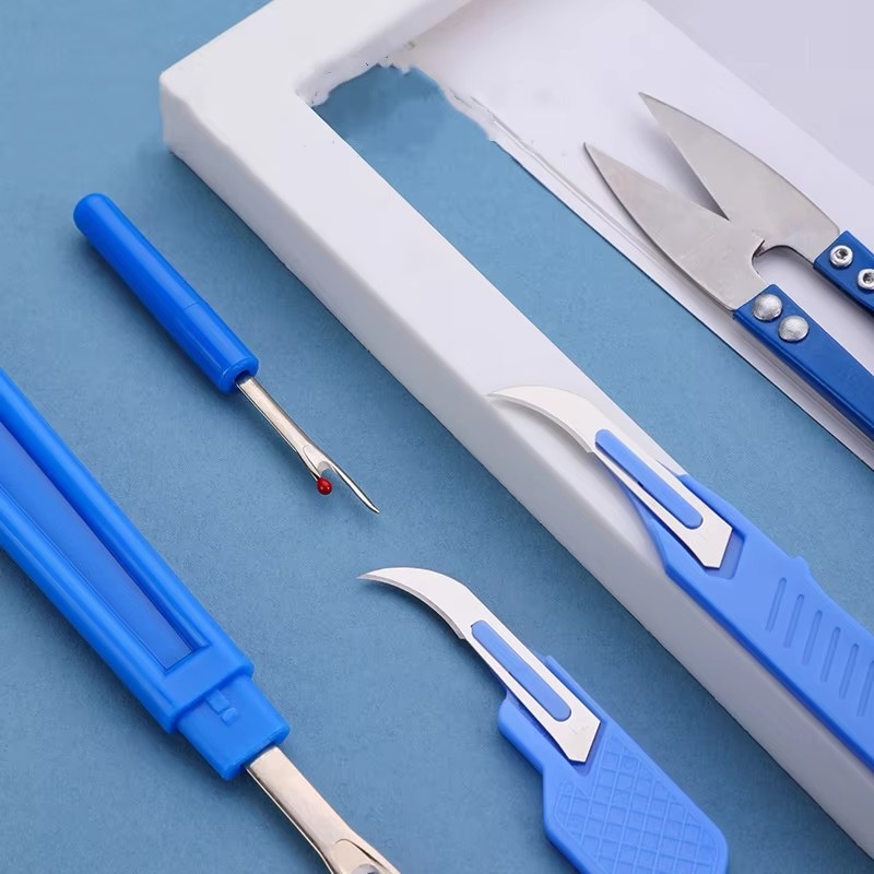 Embroidery Craft - 5-delige naaigereedschapset met naaizegels, scharen en